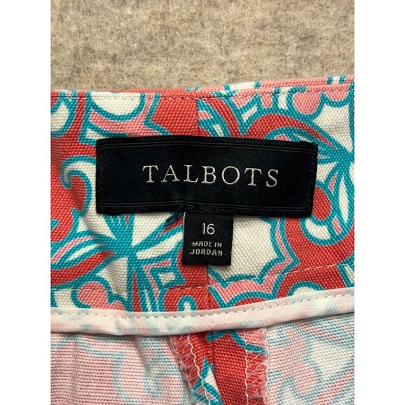 Talbots All Over Print High Rise Shorts Stretch Summer Preppy16 - Picture 4 of 8